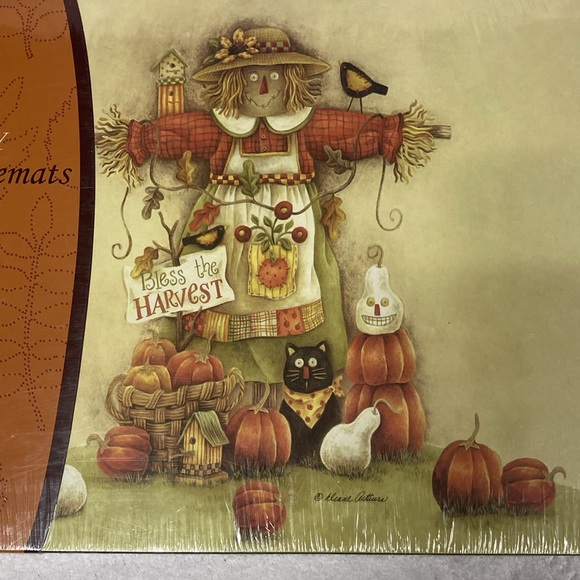 NWT Lauren Alexander holiday fall Halloween cork backed placemats set of 4 - Picture 2 of 8